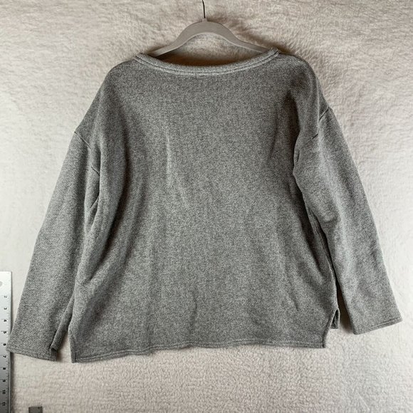 J.‎ Crew Sweater Women's XL Heather Gray Cotton Stretch Round Neck Pullover 7977 - Picture 2 of 7